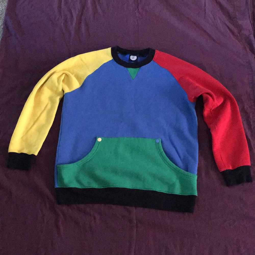 Lazy Oaf 4-Color Crewneck Sweatshirt with Pocket